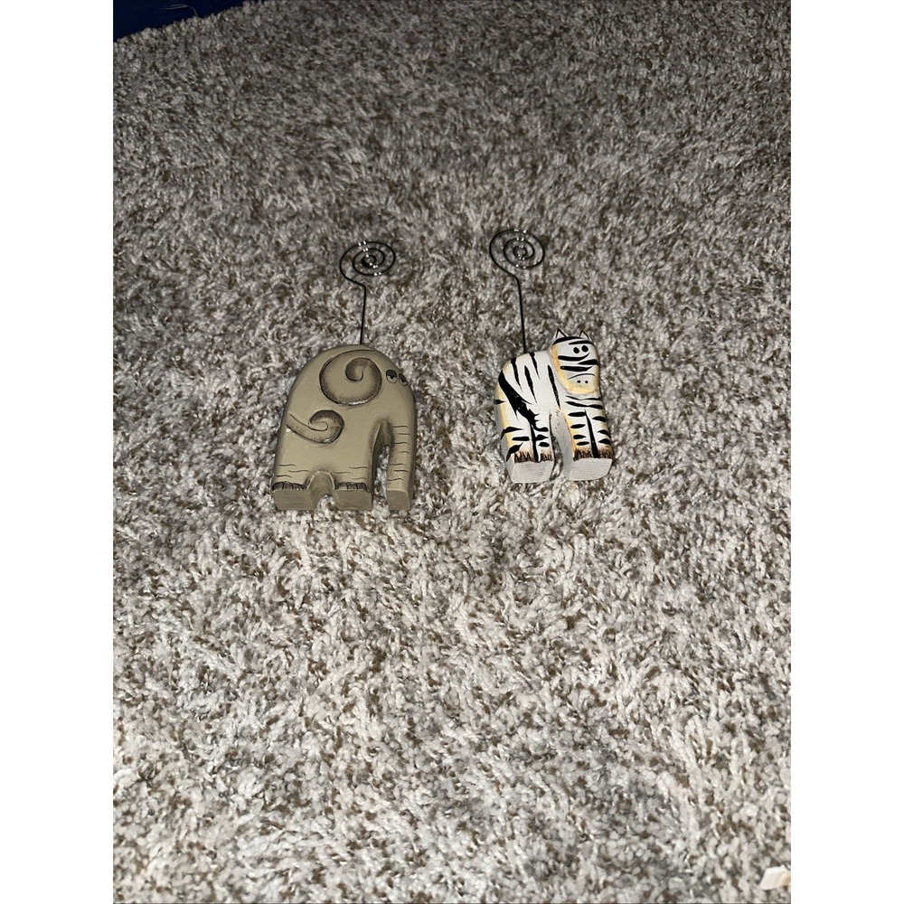 Pier 1 Set Of 2‎ African Animals Photo Holders New In Box